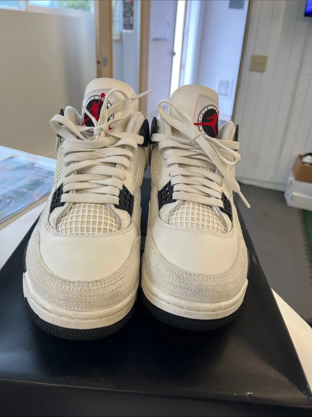 Nike Jordan 4 retro Men’s Sneakers - White/Black/Red